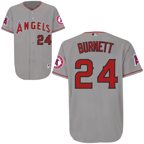 Sean Burnett #24 mlb Jersey-Los Angeles Angels of Anaheim Women's Authentic Road Gray Cool Base Baseball Jersey